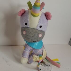 Pottery Barn Skip*Hop Unicorn Teething Ring Rattle Activity Toy Plush